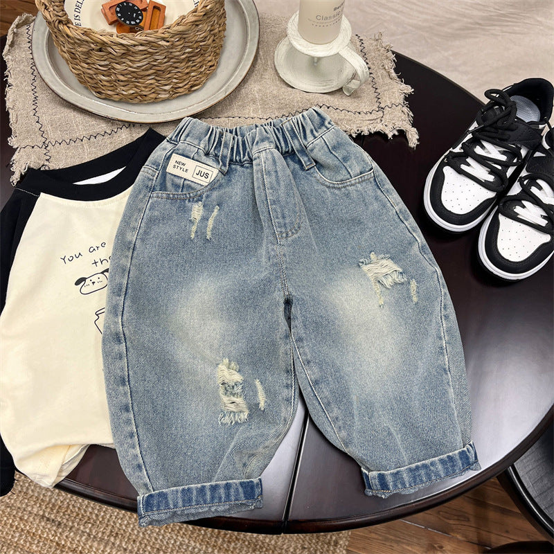 Boys' Jeans – 2025 Korean Style Autumn Casual Pants