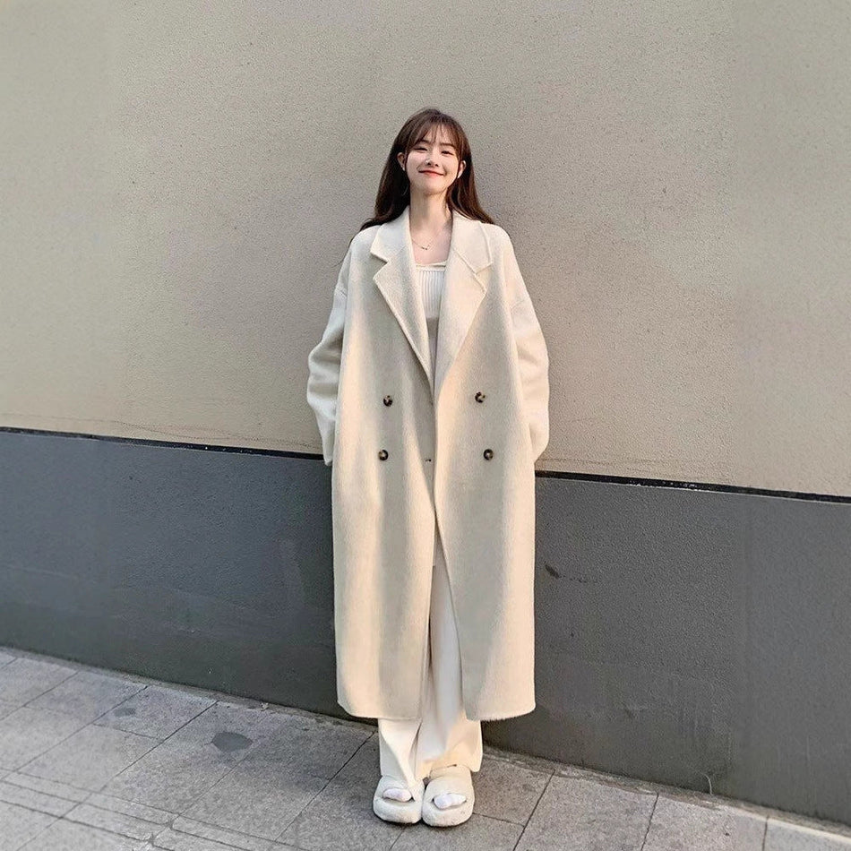 Women’s Mid-Length Woolen Coat Luxury 2026