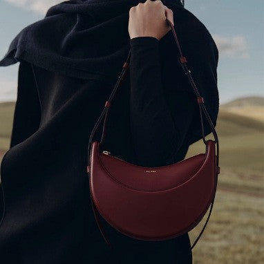 French Polen Genuine Leather Crescent Saddle Bag Women Pro X