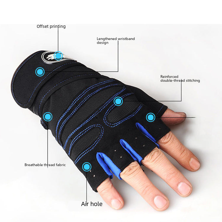 Long Wrist Gym Gloves – Half Finger & Breathable Fit