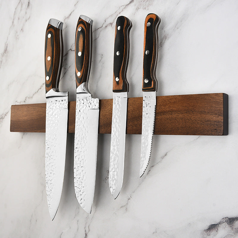 16-inch Solid Wood Magnetic Wall-Mounted Knife Holder Rack
