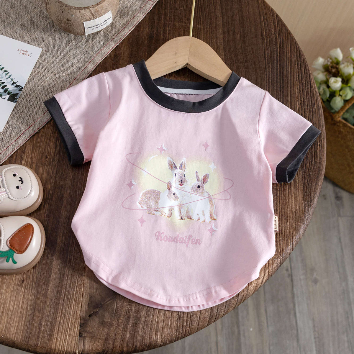 Girls Cartoon Cotton T-Shirt – Cute Summer Crewneck Top – T-Shirts – Image 10