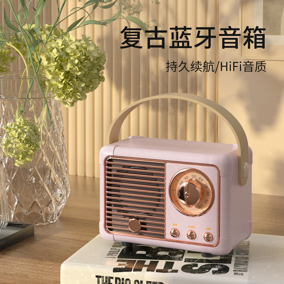 Retro Mini Bluetooth Speaker with Bass & Stereo Sound