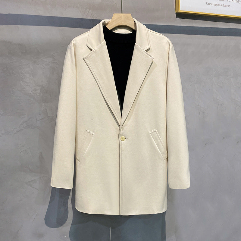 STOCK-Korean Wool Coat Jacket – Autumn/Winter Casual Suit