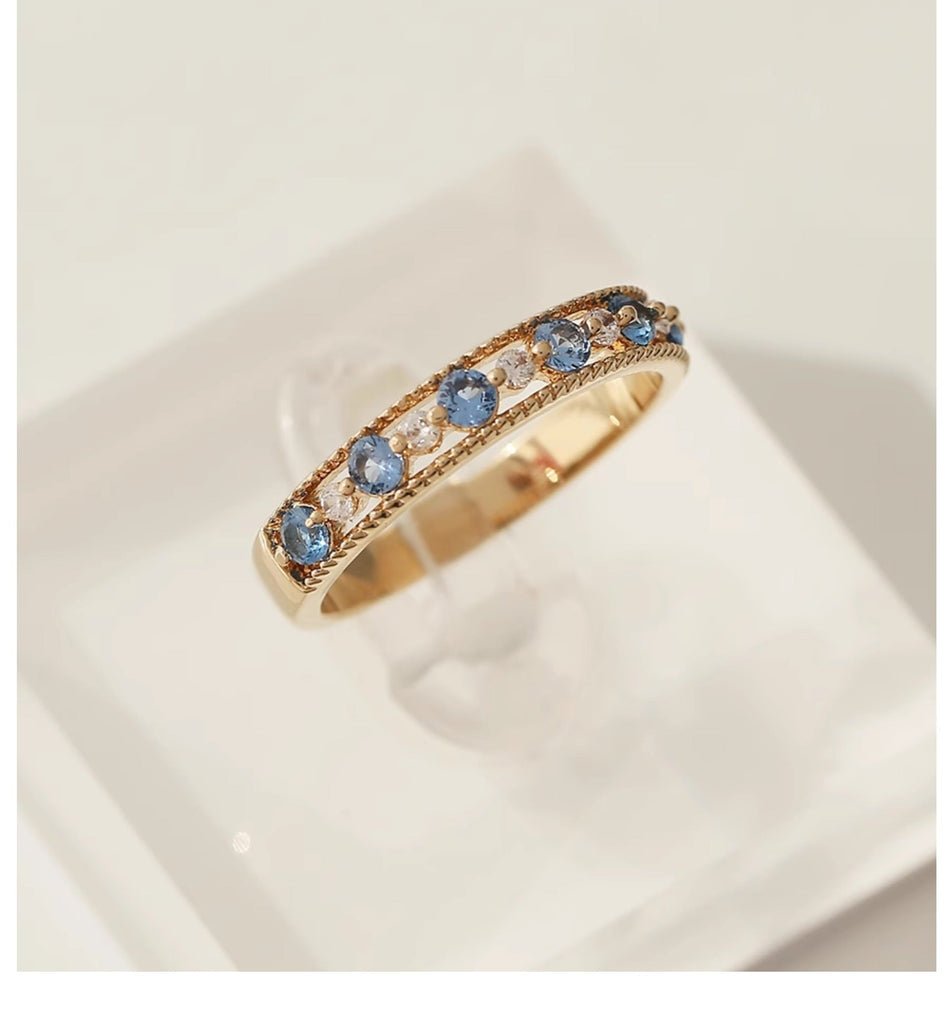 Premium Cross-Border French Court Sea Blue Crystal Lace Hollow