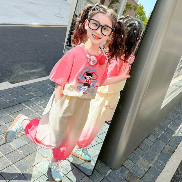 Girls Color Match Summer Set – Casual Two-Piece Outfit – Outfit Sets – Image 6