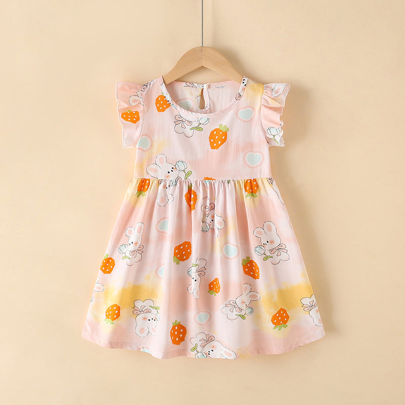 Girls Summer Floral Princess Dress Cotton Silk 2025 – Summer Kids Fashion Nepal | Tudoholic