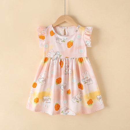 Girls Summer Floral Princess Dress Cotton Silk 2025 – Summer Kids Fashion Nepal | Tudoholic
