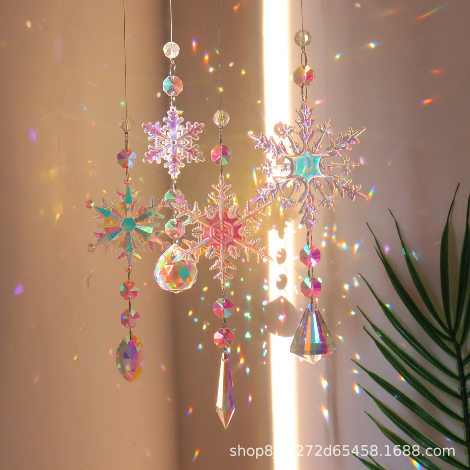 Snowflake Crystal Dream Catcher – Christmas Suncatcher