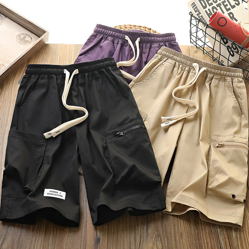 "Boys' Quick-Dry Workwear Shorts – Summer Mid-Length Pants"
