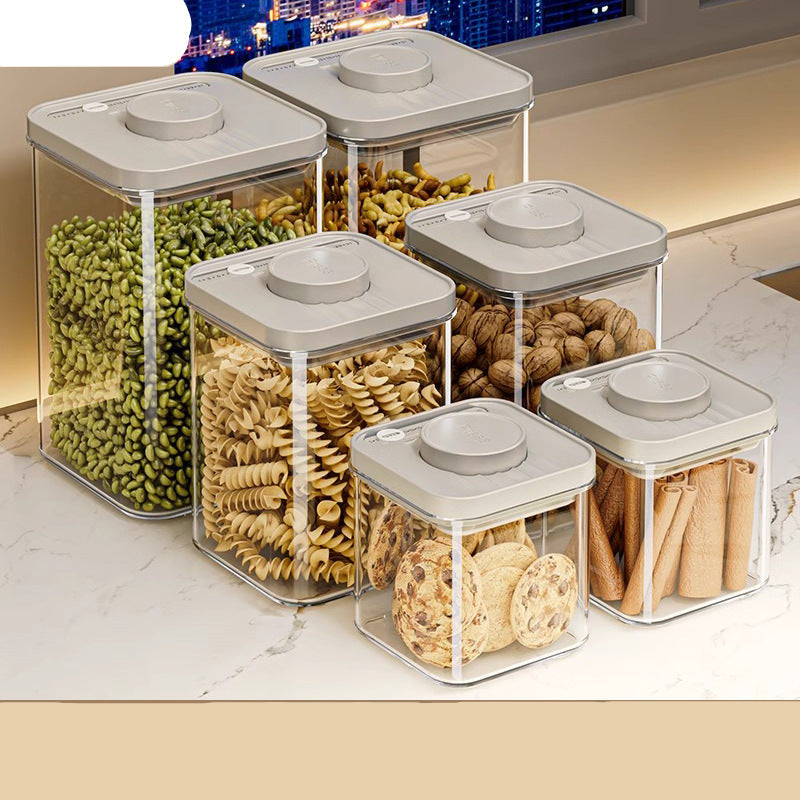 Push-Type Moisture-Proof Plastic Storage Jar