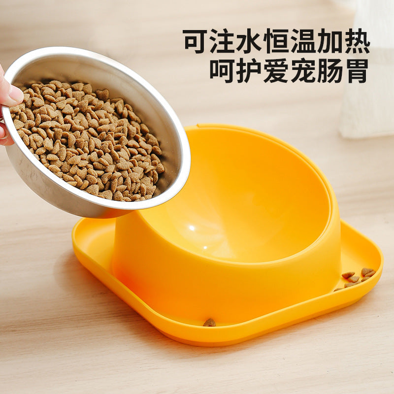 Slanted Stainless Steel Dog & Cat Bowl for Neck Protection