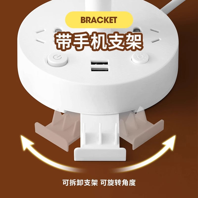 Multi-Functional LED Desk Lamp with Socket & Eye Protection