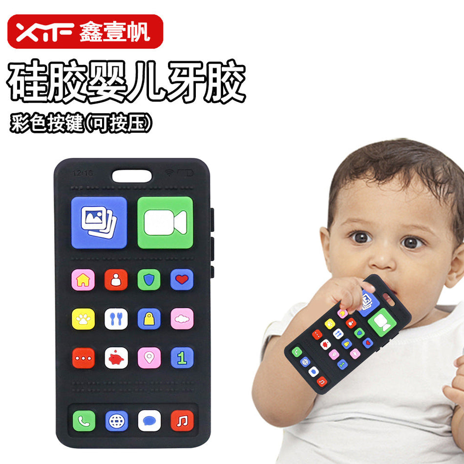 Baby Food-Grade Silicone Teether Phone Chew Toy