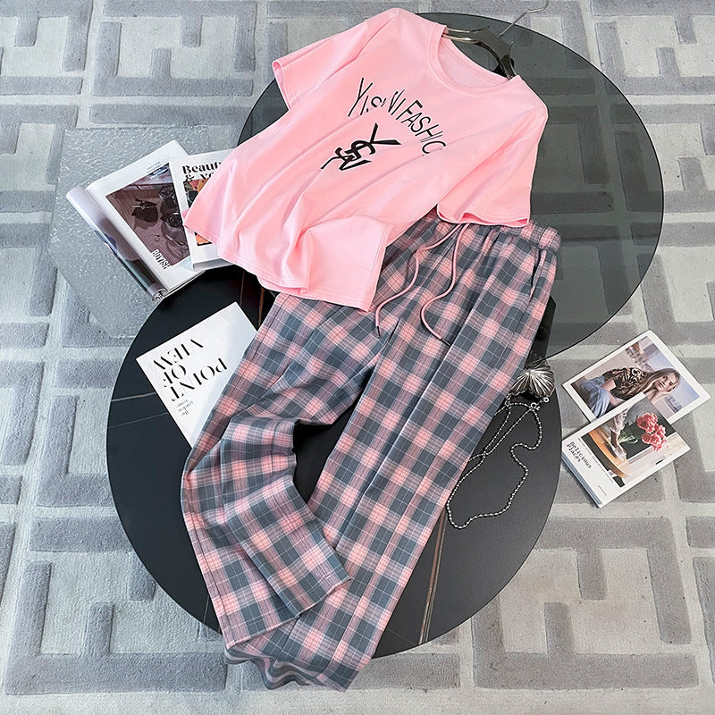 Plaid Sports Set for Women – Streetwear 2pc Style