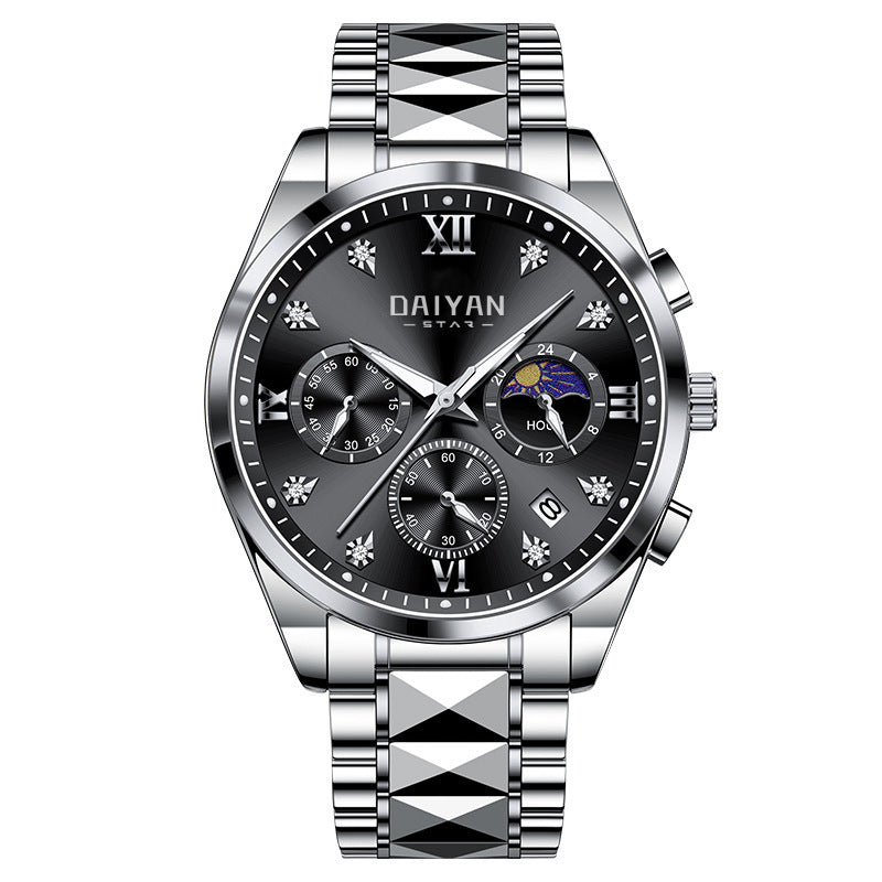 STOCK-Swiss Mechanical Men’s Watch | Waterproof Moon Phase &