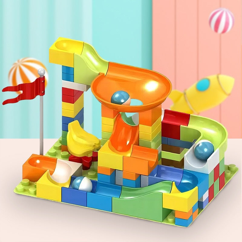 STOCK-Kids Slide Ball Track Building Blocks Lego-Compatible