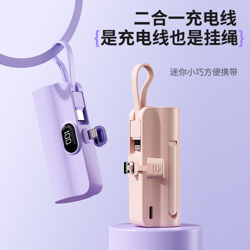 STOCK-Digital Display Capsule Power Bank 5000mAh Portable Mini