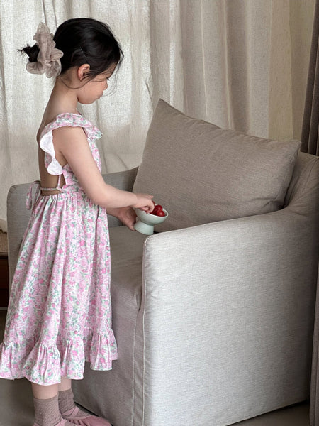 Girls Korean Beach Backless Long Dress 2025 – Kids Fashion Nepal | Tudoholic