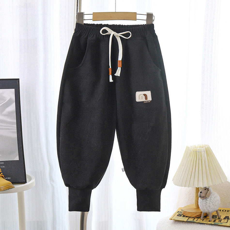 Kids Corduroy Pants 2024 Solid Color Autumn Casual Trousers