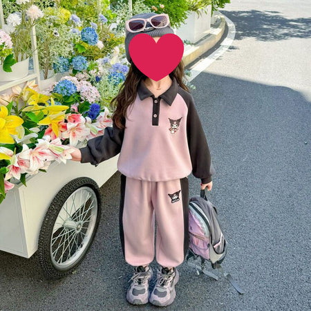 Girls Korean Lapel Set – Spring Fall Two-Piece Outfit – Outfit Sets – Image 6