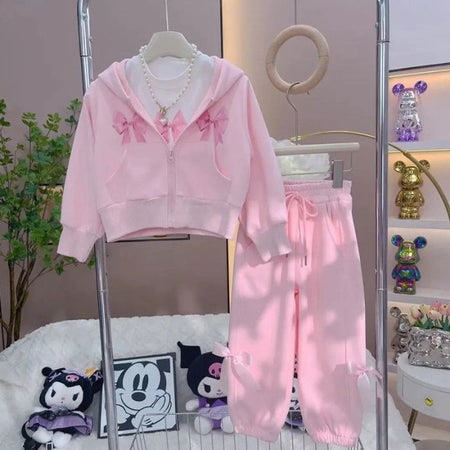 Girls Hooded Jacket Set – Autumn 3-Piece Outfit – Outfit Sets – Image 6