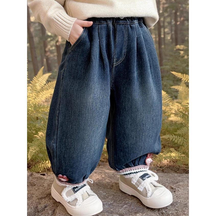 Girls Winter All-in-One Fleece Jeans