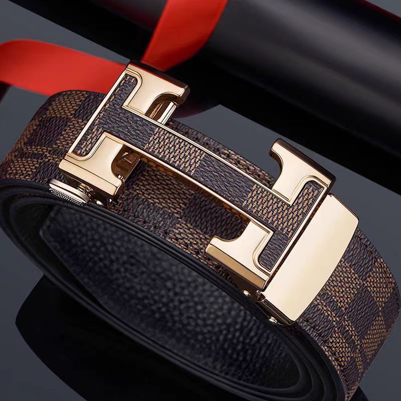 High-Grade Auto Buckle Belt – Cowhide Business Style