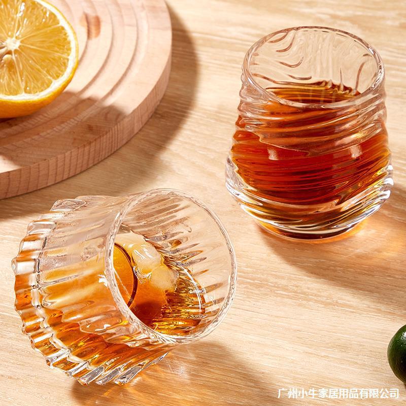 Crystal Glass Spiral Pattern Wine & Whiskey Cup