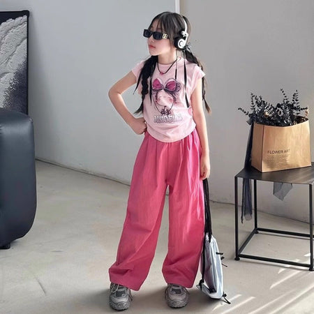 Girls Cartoon Print T-Shirt & Pants Set – Cute Kids Outfit Nepal | Tudoholic