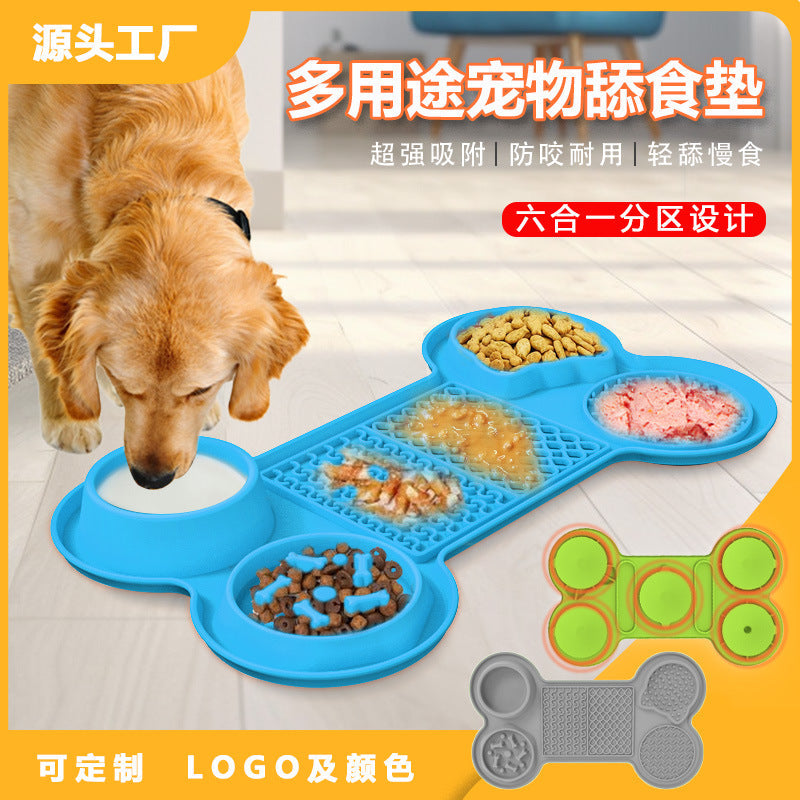 Silicone Slow Lick Mat for Dogs with Suction Cup Feeder