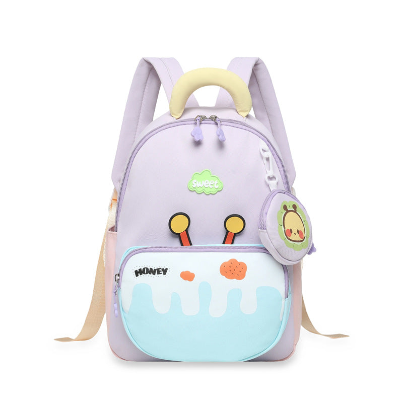 Lightweight Cartoon School Backpack for Kids Grades 1–6