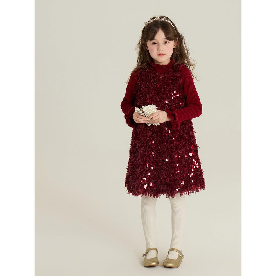 Aimo Beibei Girls Quilted Sequined Princess Dress