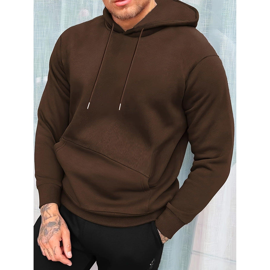 STOCK-Men’s Casual Solid Color Hoodie Winter Wear