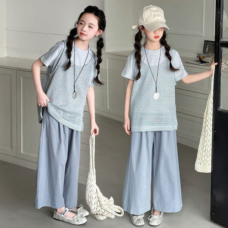 Girls Korean Vest Pants 3-Piece Summer Set – Baby & Children's Outfits – Image 7