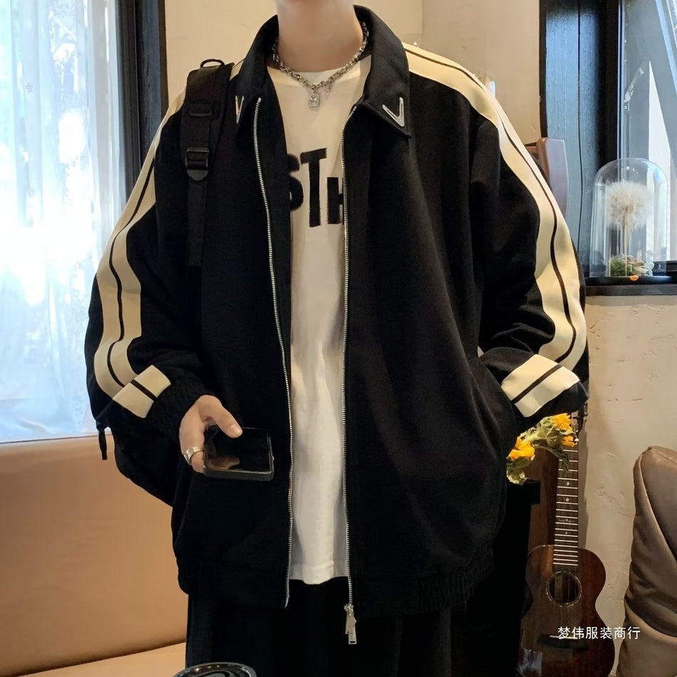 Men’s High Street Woven Lapel Casual Jacket