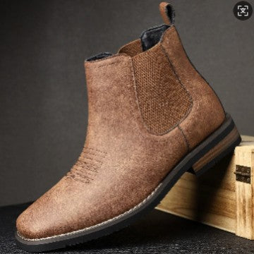 Men’s Chelsea Mid-Calf Imitation Leather British Style Boots