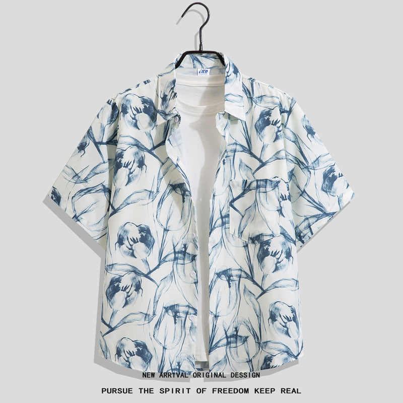 INSTOCK-Men's Summer Graffiti Hip-Hop Loose Casual Hawaiian Shirt