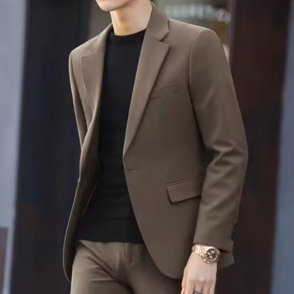 Slim-Fit Korean Men’s Casual Suit Jacket – Spring Business Style