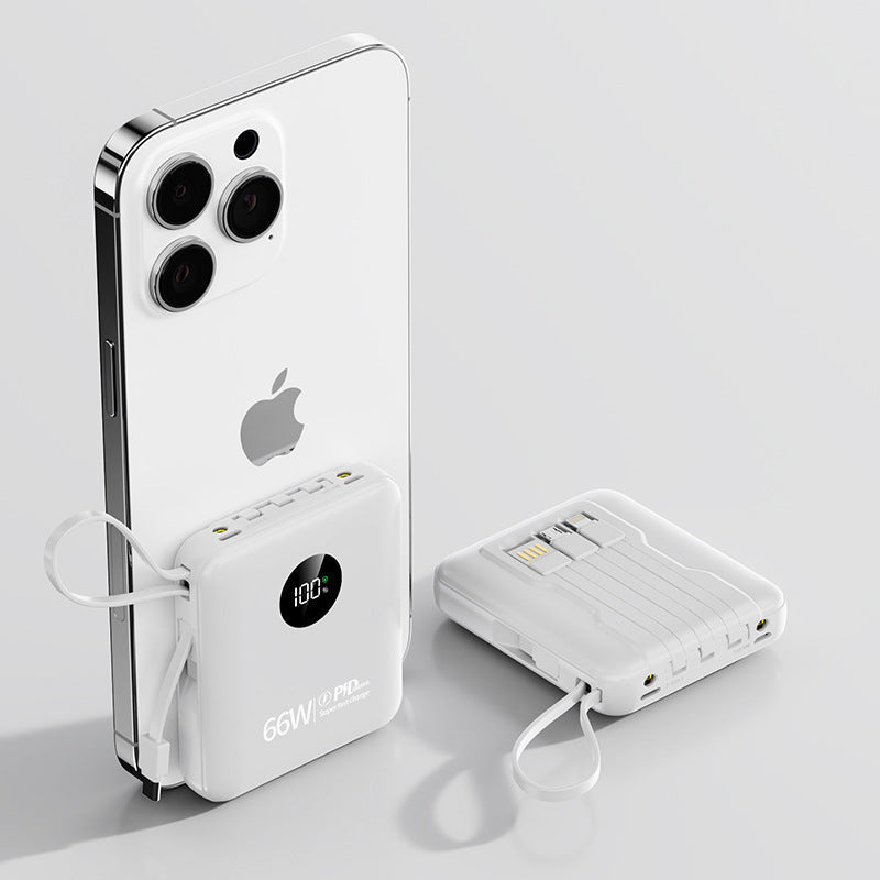 22.5W Fast Charging Power Bank Built-In Cable Digital Display