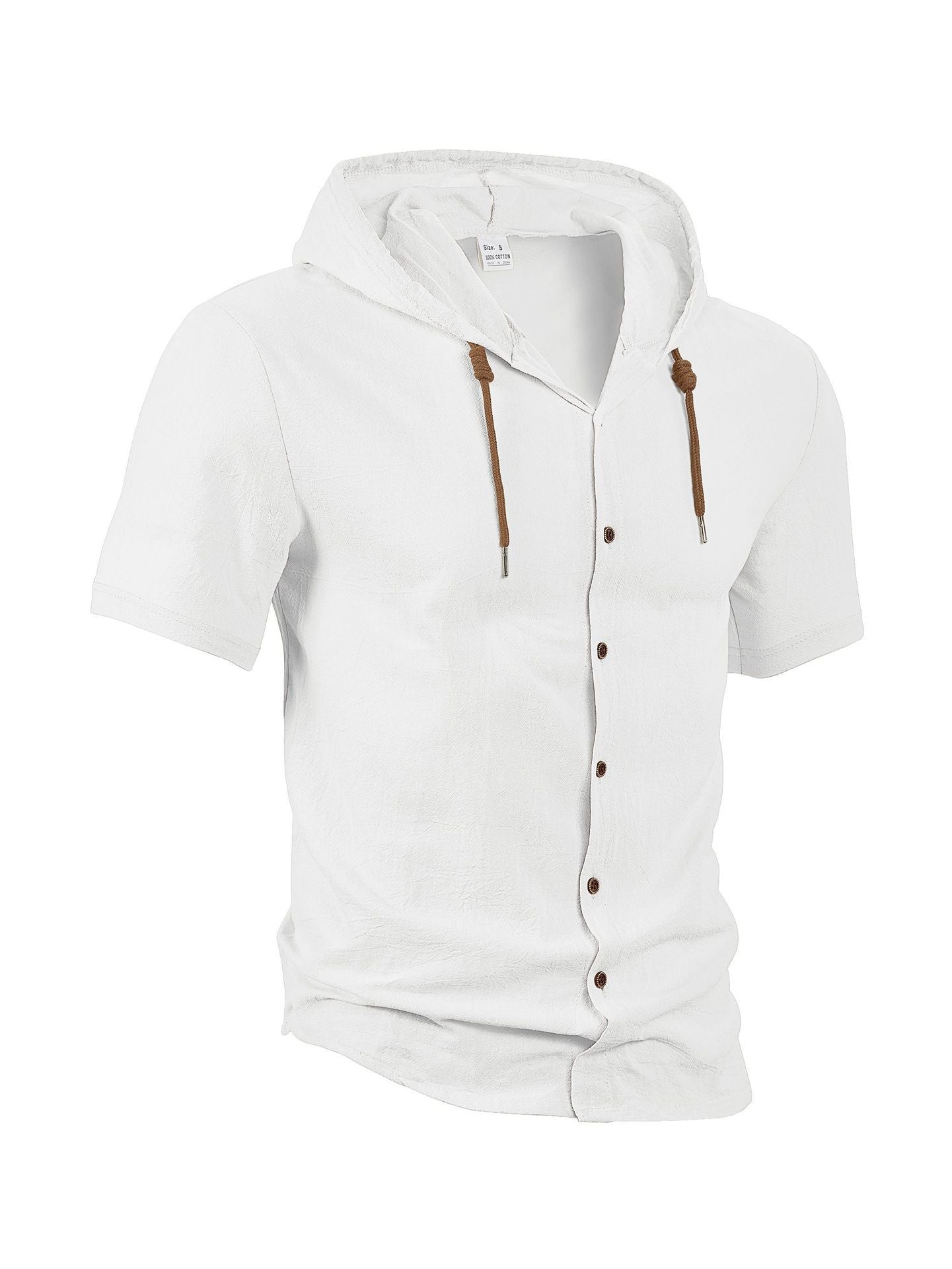 White men's casual shirt - button-up design with relaxed comfortable fit