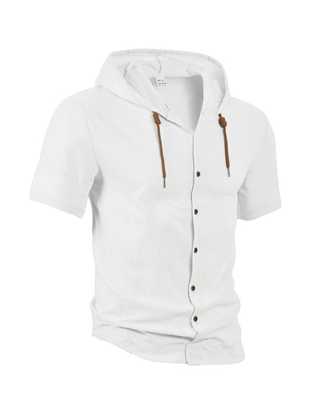 White men's casual shirt - button-up design with relaxed comfortable fit