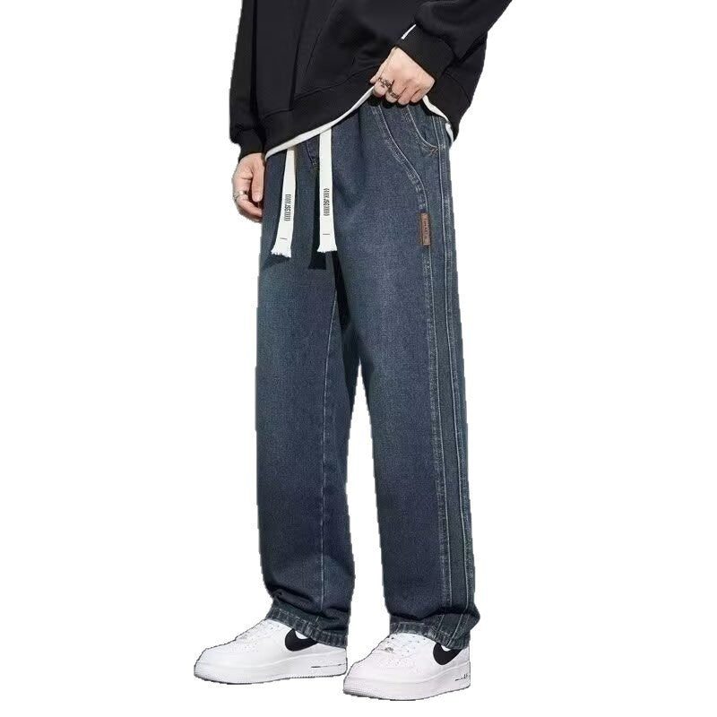 Velvet Wide-Leg Youth Winter Men’s Jeans