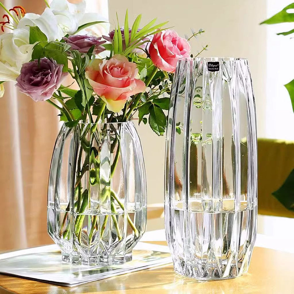 Nordic Luxury Transparent Glass Flower Vase