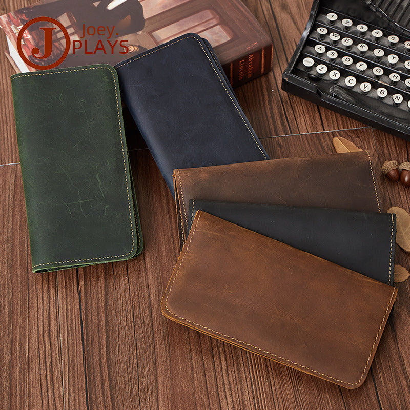 STOCK - Crazy Horse Leather Long Wallet & Clutch Bag