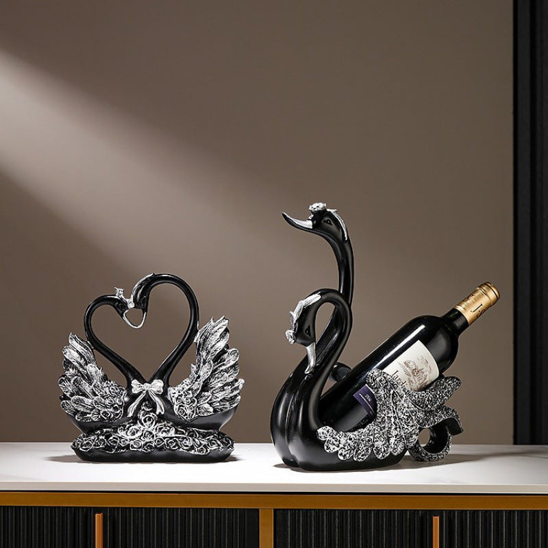 Black Swan Wine Rack – Luxury Table & Cabinet Décor