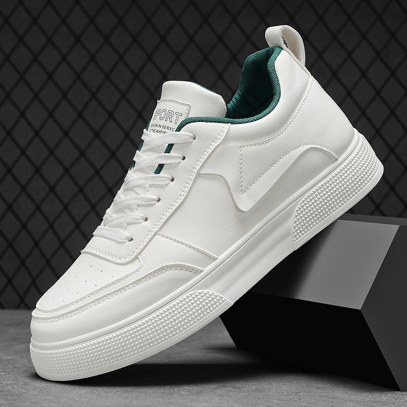 Men’s Thick Sole White Sneakers – Korean Style All-Match Shoes