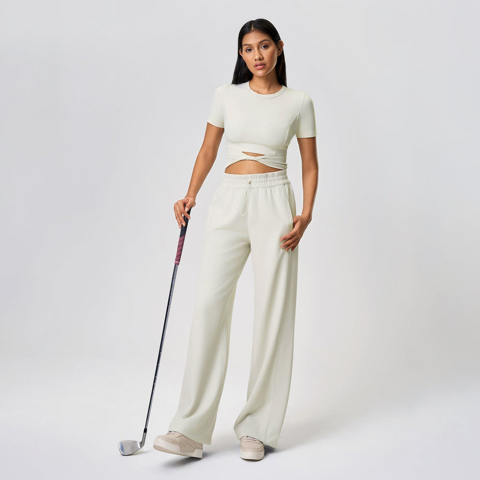 High-Waist Drawstring Wide-Leg Pants