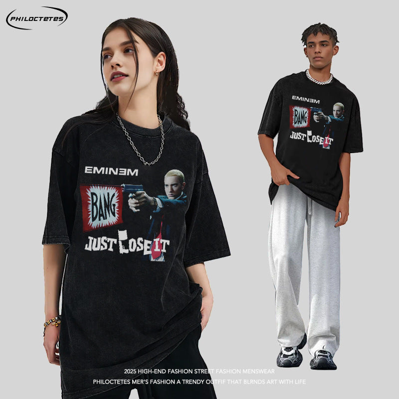 Vintage Rock Print Oversized T-Shirt – Retro Band Tee