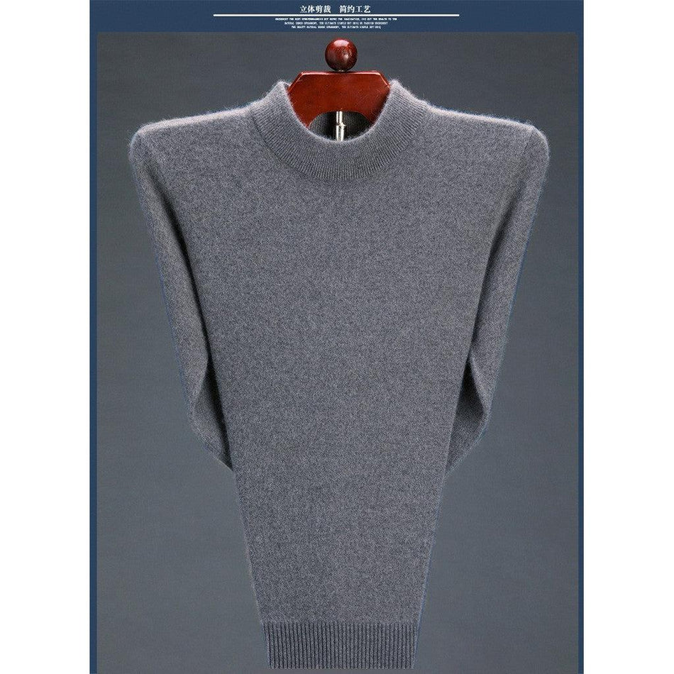 Men’s Half Turtleneck Wool Sweater – Warm & Trendy